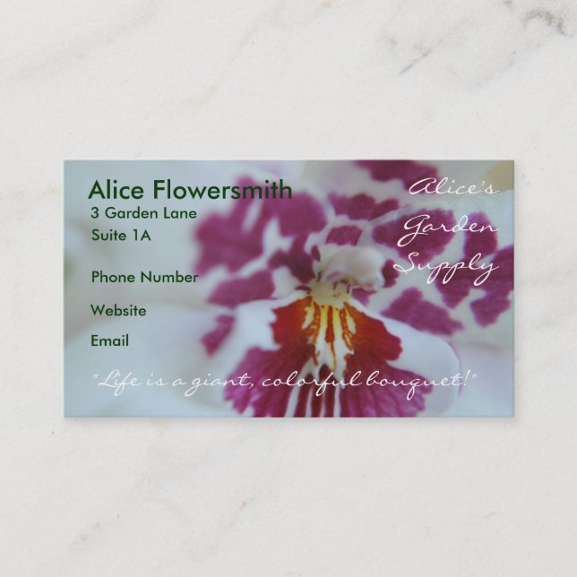 Tarjetas de visita Spots Purple Orchids (Anverso)