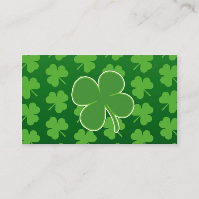 Tarjetas de visita St. Patrick's Day Clover Leaf (Anverso)