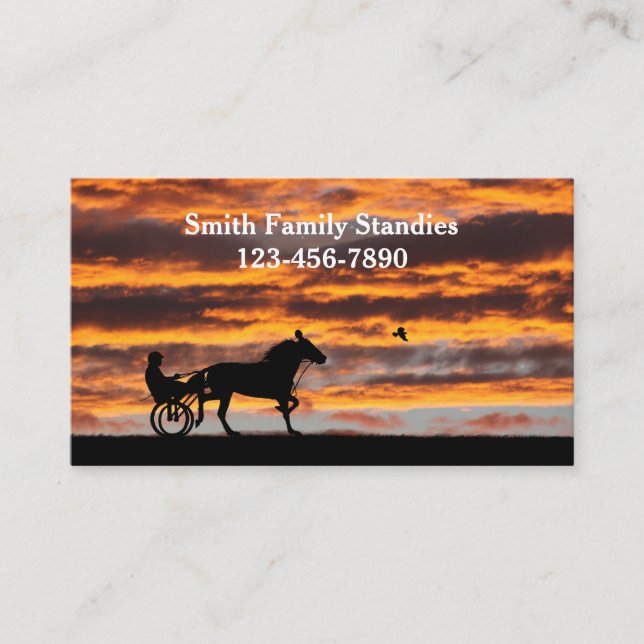 Tarjetas de visita Standard Trotting Racehorse (Anverso)