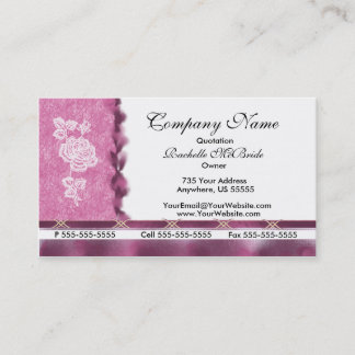 Tarjetas de visita subiós bordado blanco rosado