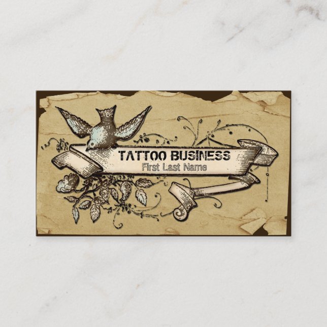 Tarjetas de visita sucias del tatuaje del remolino (Anverso)