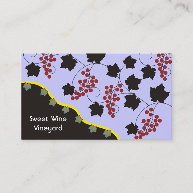 Tarjetas de visita Sweet Wine Vineyard (Anverso)