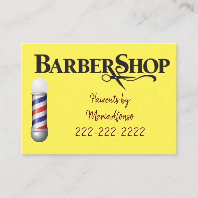 Tarjetas de visita, Tarjetas de visita Barbershop (Anverso)