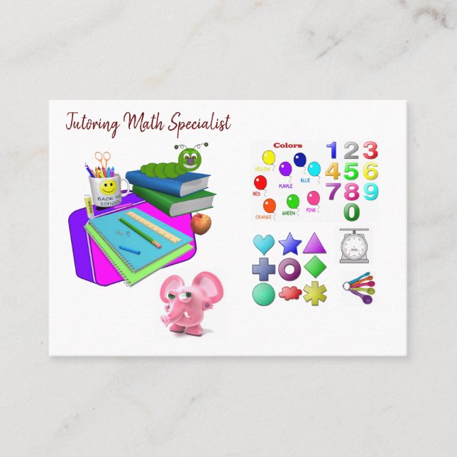 Tarjetas de visita, tarjetas de visita de tutoría  (Anverso)