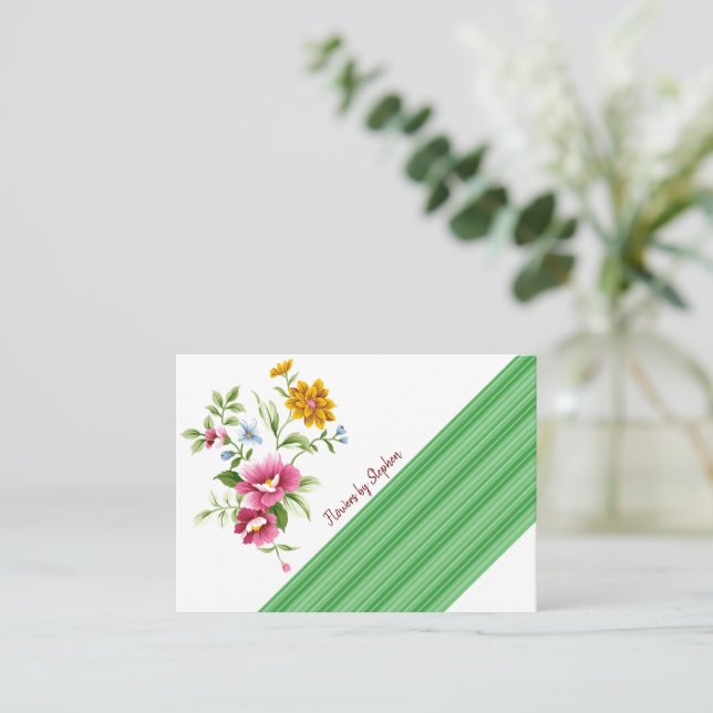 Tarjetas de visita, tarjetas de visita florista (Anverso de pie)