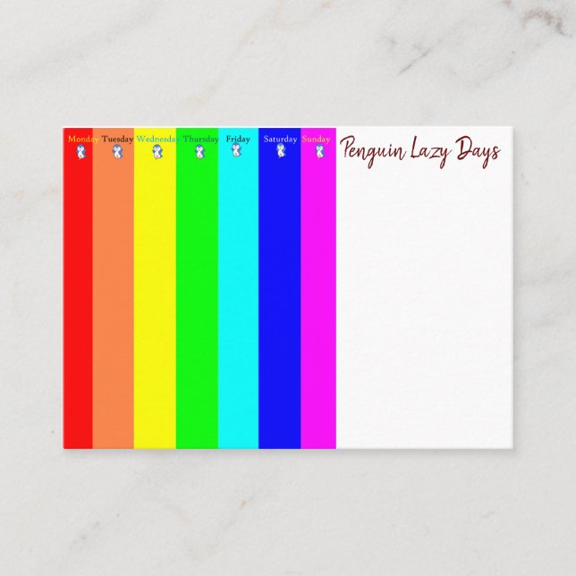 Tarjetas de visita, tarjetas de visita Penguin Laz (Anverso)