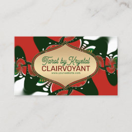 Tarjetas de visita Tarot de la diosa dorada verde