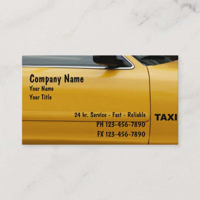 Tarjetas de visita Taxi Cab (Anverso)