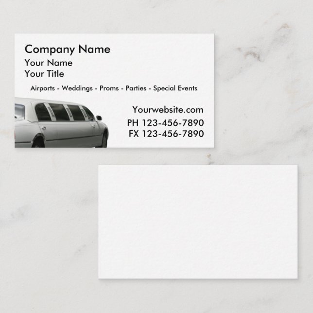 Tarjetas de visita Taxi Cab (Anverso / Reverso)