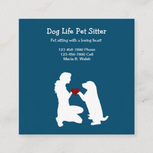 Tarjetas de visita temática de mascota Sitter