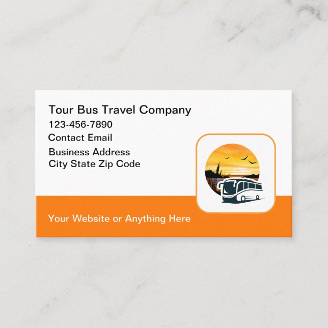 Tarjetas de visita temática para viajes en autobús (Anverso)
