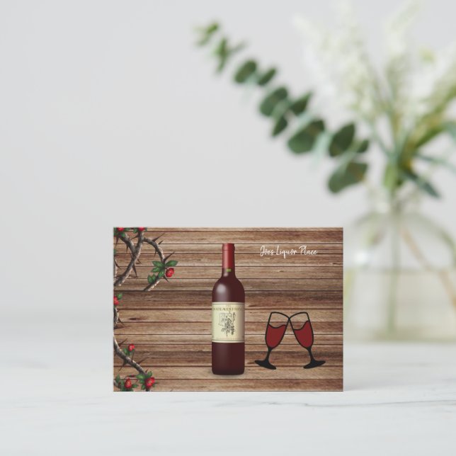 Tarjetas de visita, tienda de licores (Anverso de pie)