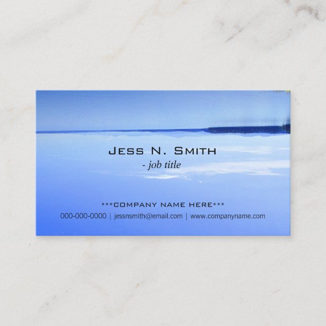 Tarjetas de visita totalmente azules, sky y lake (Anverso)