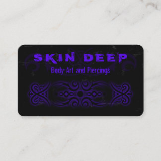 Tarjetas de visita tribal tatuaje negro y púrpura