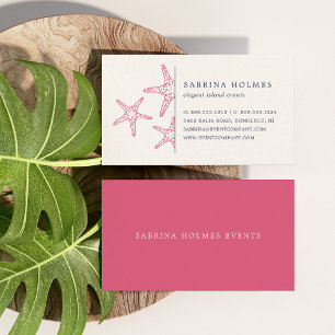 Tarjetas de visita Tropical Starfish   Rosa