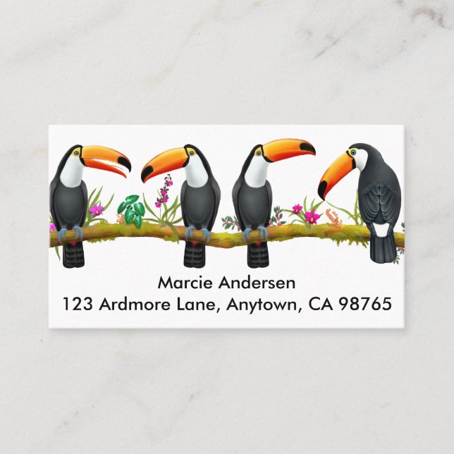 Tarjetas de visita Tropical Toucan Bircan (Anverso)