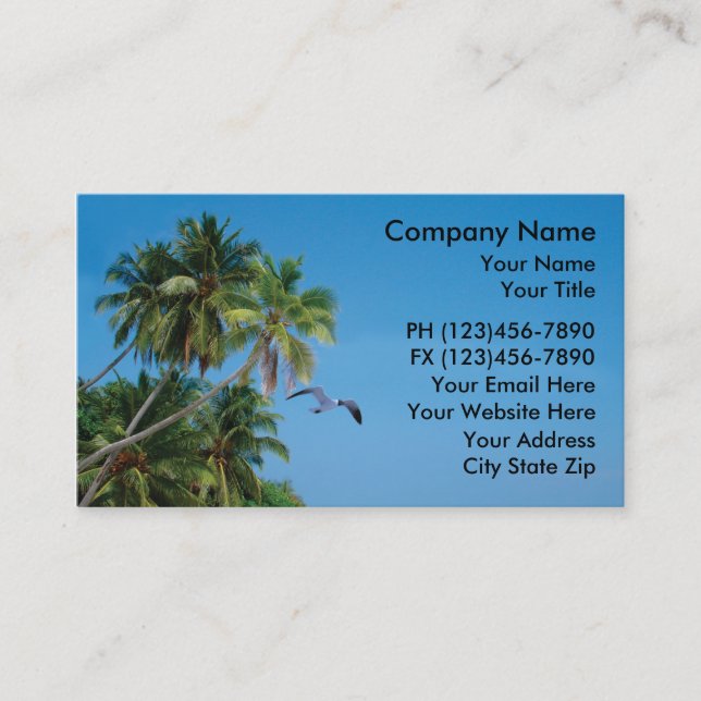 Tarjetas de visita tropicales (Anverso)
