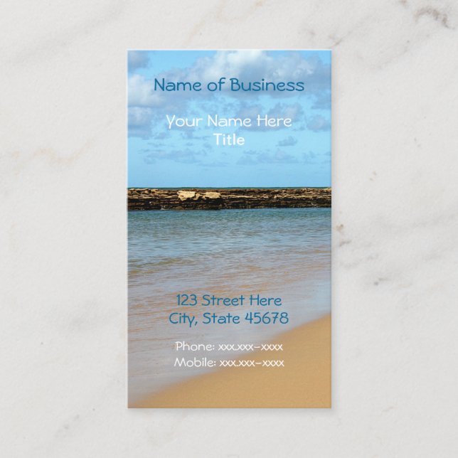 Tarjetas de visita tropicales del paraíso de la (Anverso)