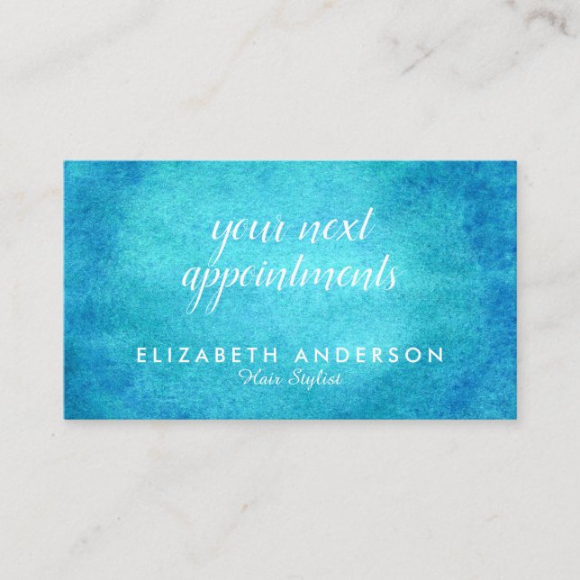 Tarjetas de visita turquesa de color agua (Anverso)