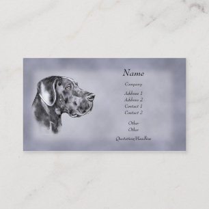 Tarjetas de visita Uncropped azules de great dane