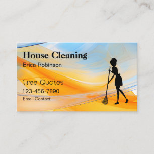 Tarjetas de visita únicas de limpieza de casas de 