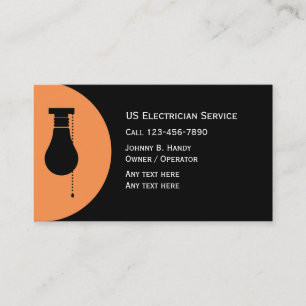 Tarjetas de visita únicas del electricista
