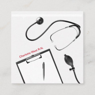 Tarjetas de visita únicas para enfermeras con regi