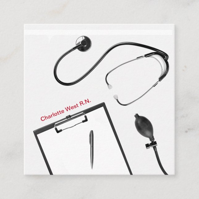 Tarjetas de visita únicas para enfermeras con regi (Anverso)