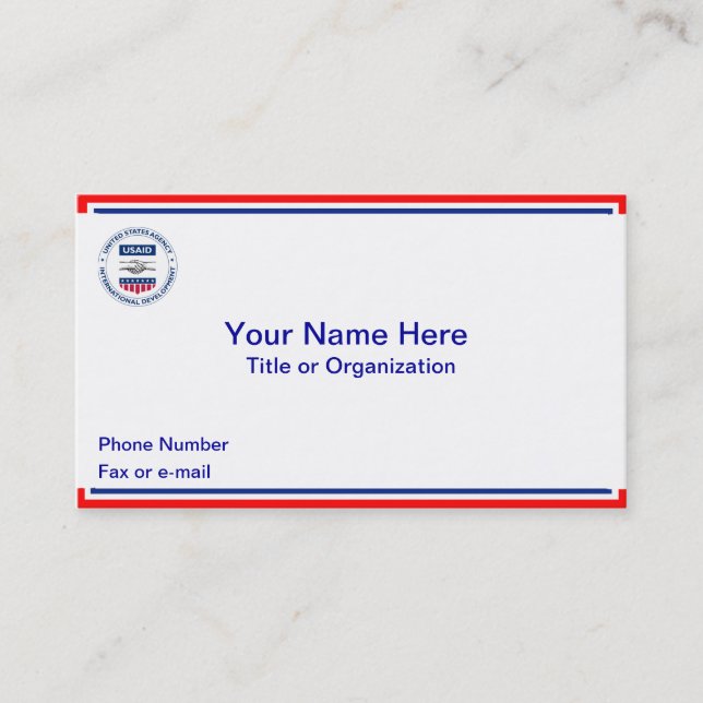 Tarjetas de visita USAID (Anverso)