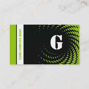 Tarjetas de visita verde negro monotona
