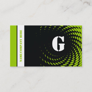 Tarjetas de visita verde negro monotona