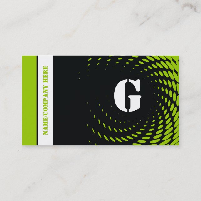Tarjetas de visita verde negro monotona (Anverso)
