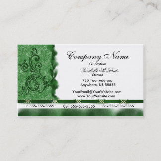 Tarjetas de visita verde oscuro elegantes del