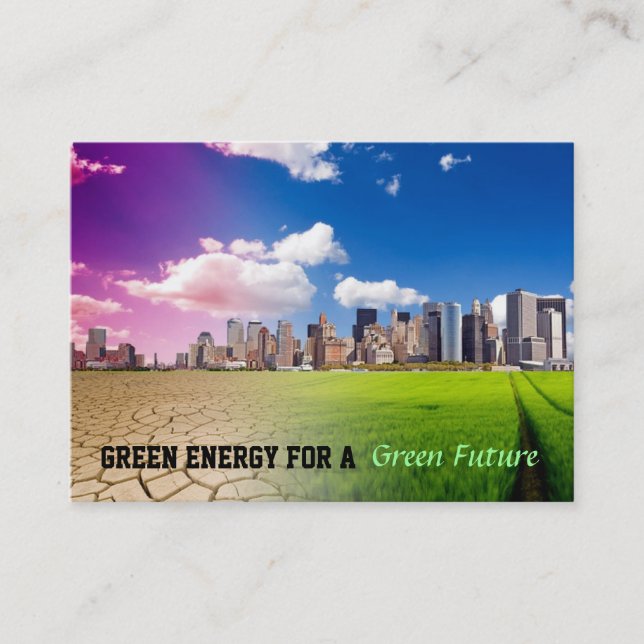 Tarjetas de visita verdes de la energía (Anverso)
