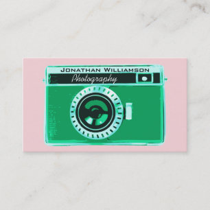 Tarjetas de visita verdes de la fotografía de la