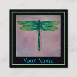 Tarjetas de visita verdes de la libélula