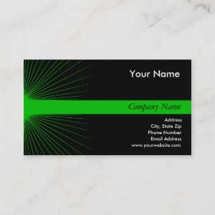 Tarjetas de visita verdes de neón de Starburst