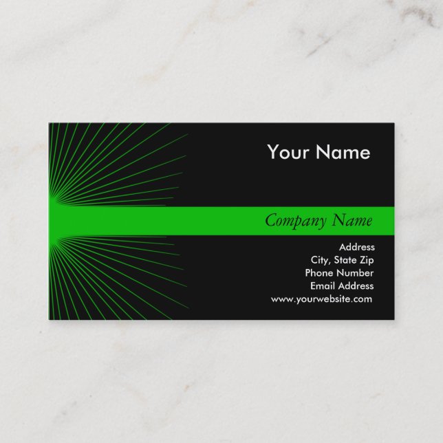 Tarjetas de visita verdes de neón de Starburst (Anverso)