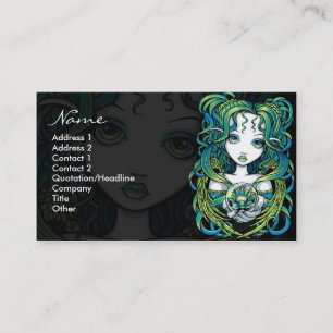 Tarjetas de visita verdes del ángel del agua de