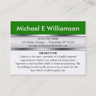 Tarjetas de visita verdes del CURRICULUM VITAE del