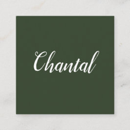Tarjetas de visita verdes minimalistas manuscritas