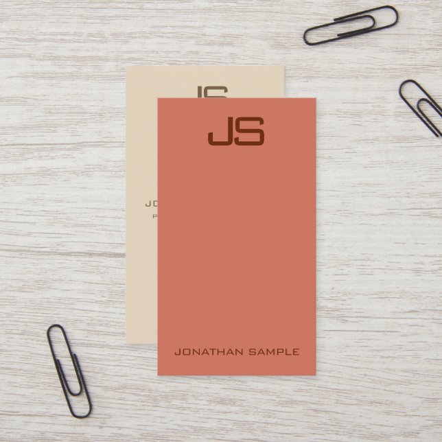 Tarjetas de visita vertical Monograma elegante mod (Anverso/Reverso In Situ)