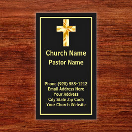 Tarjetas de visita vertical negro para pastores de