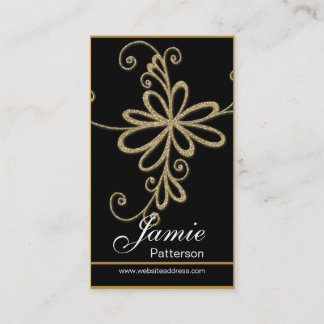 Tarjetas de visita verticales de la flor de oro