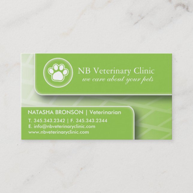 Tarjetas de visita veterinarias (Anverso)