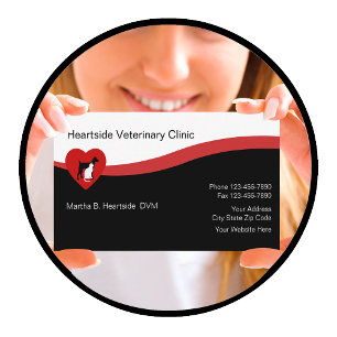 Tarjetas de visita veterinarias del cuidado de