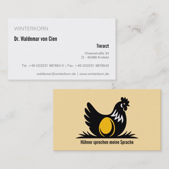 tarjetas de visita veterinario (Anverso / Reverso)