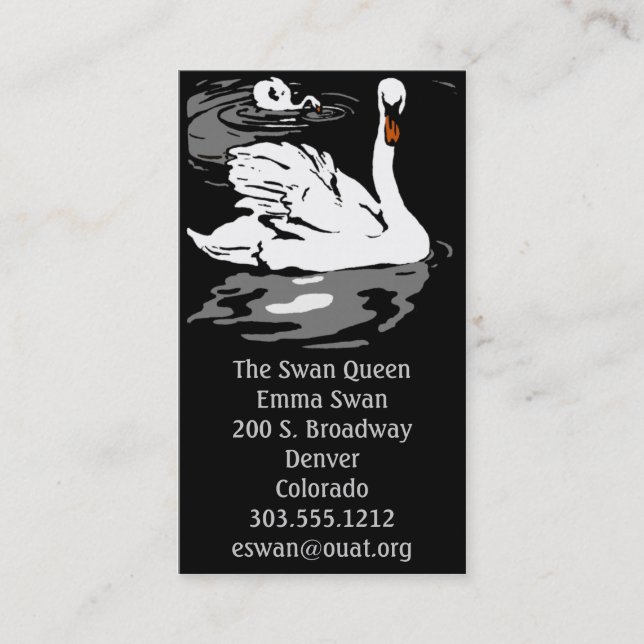 Tarjetas de visita victorianas Woodcut Swans (Anverso)