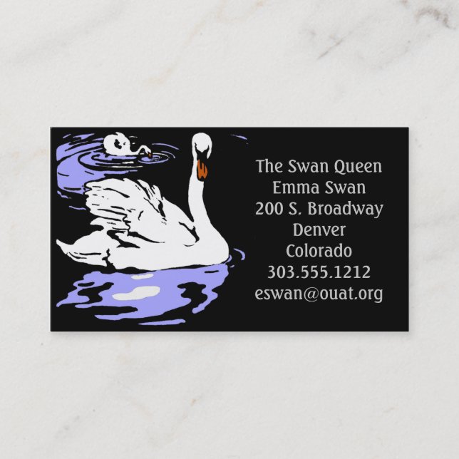 Tarjetas de visita victorianas Woodcut Swans (Anverso)