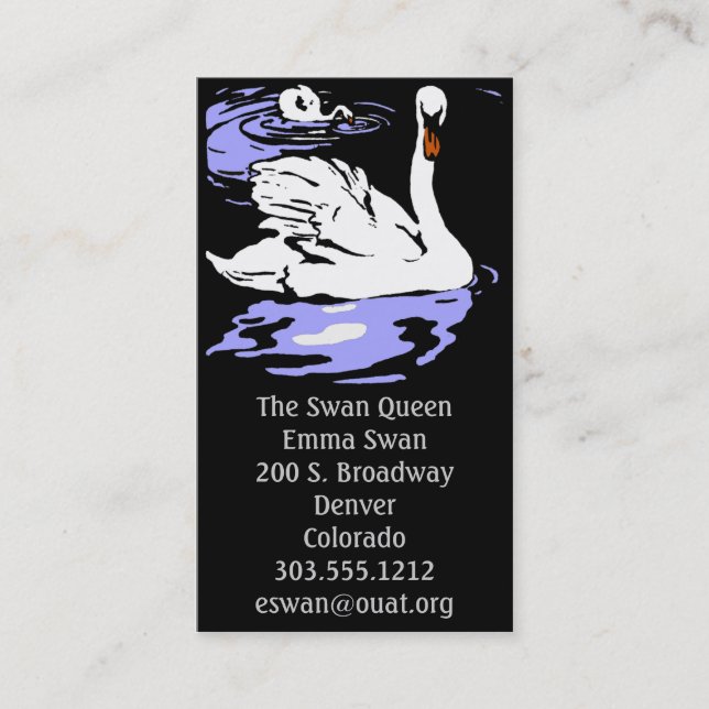 Tarjetas de visita victorianas Woodcut Swans (Anverso)